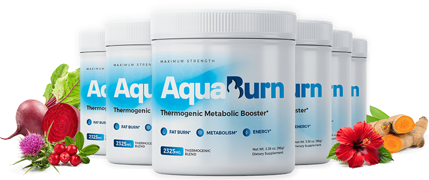 AquaBurn metabolism booster supplement — thermogenic fat burning powder with natural ingredients for weight loss