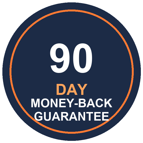 AlphaSurge 90-day money-back guarantee seal